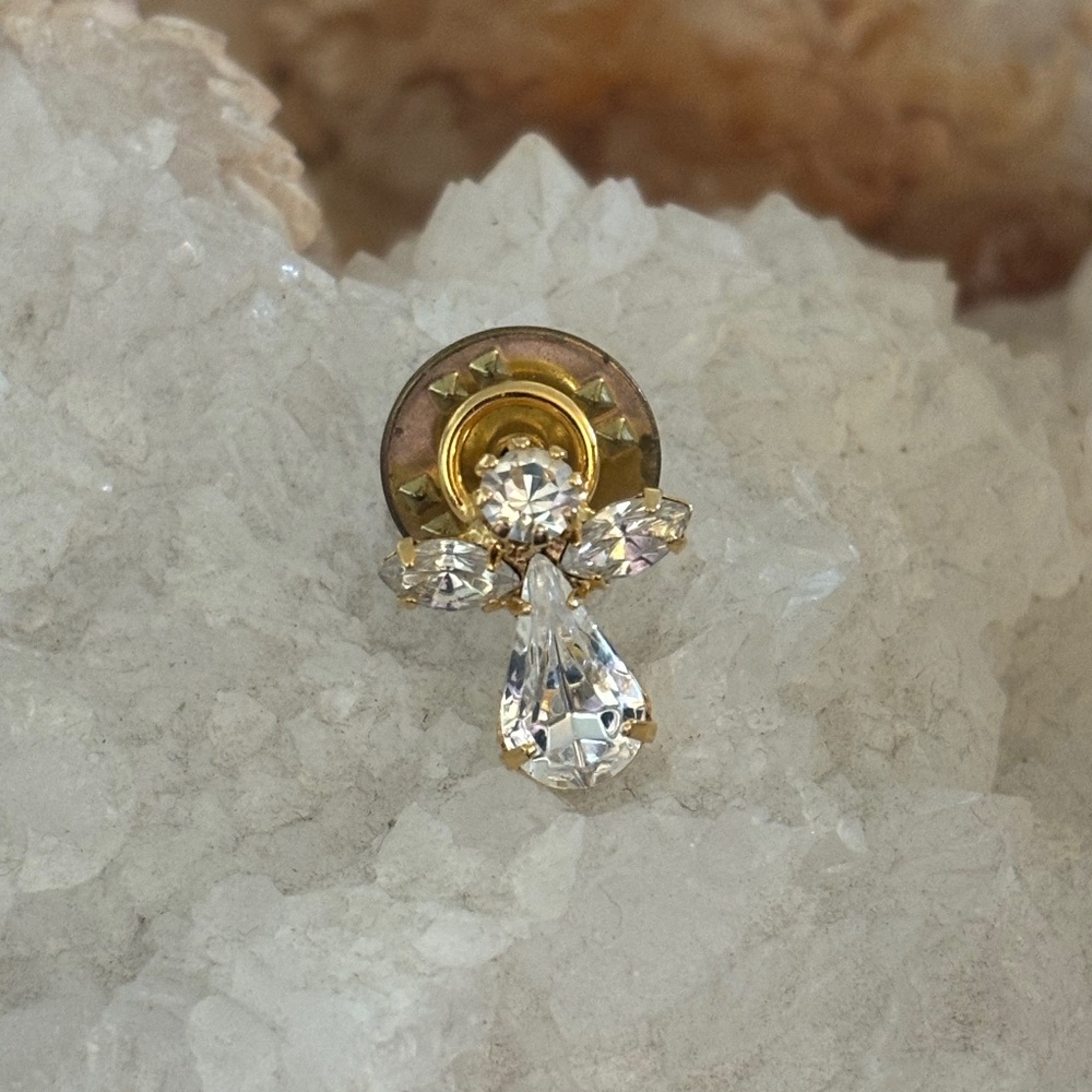 Vintage Rhinestone Angel Brooch/Pin - Picture 1 of 5